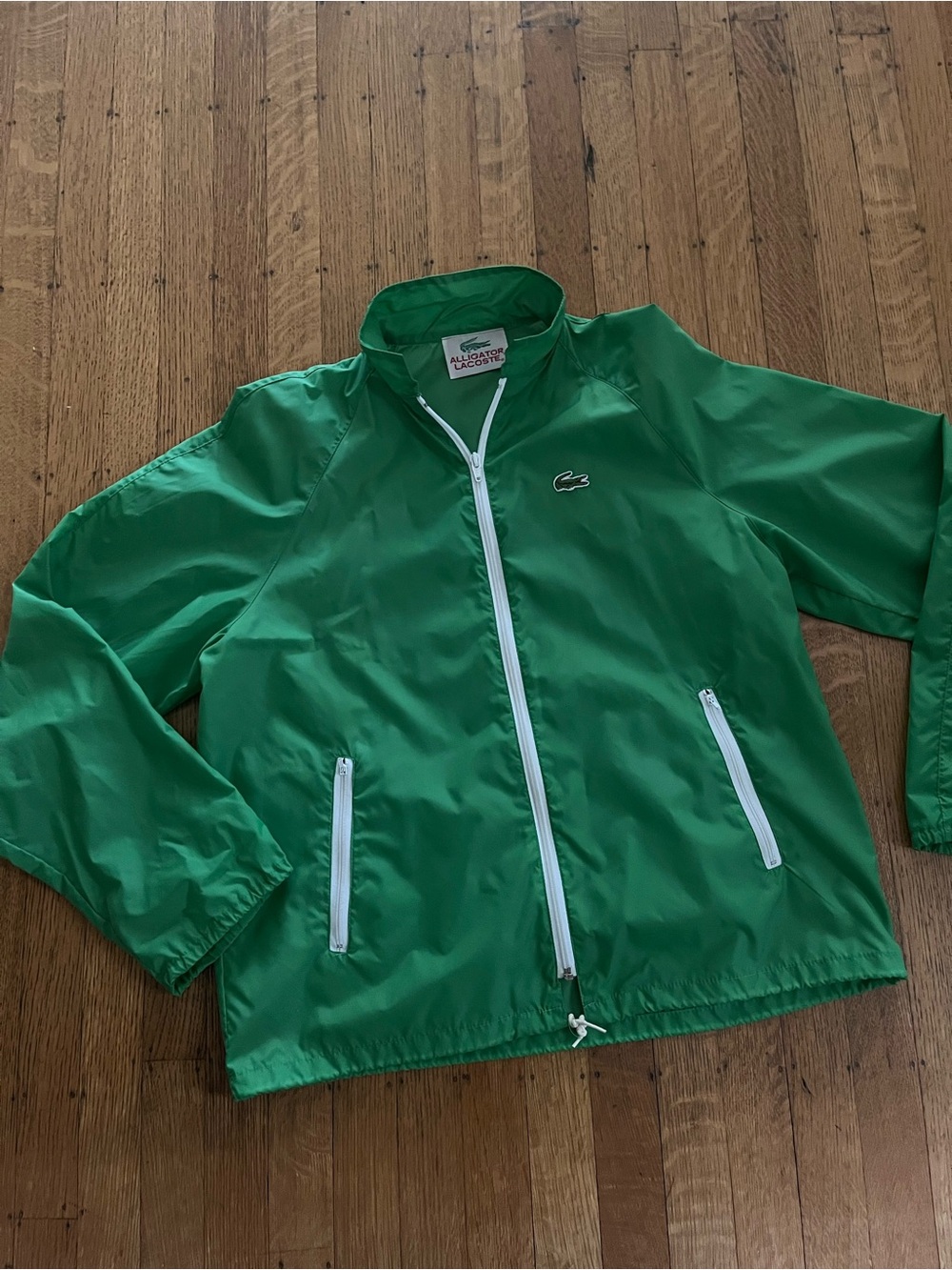 Lacoste Green Lightweight Zip-Front Windbreaker Jacket